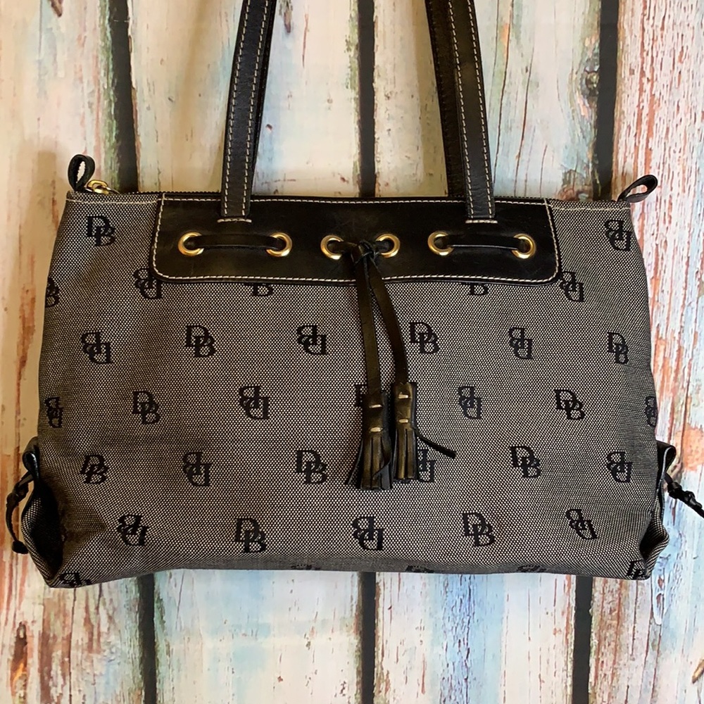 Dooney & Bourke Black “Db” Print Purse - image 1